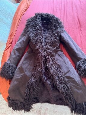 Superdry Brown Teddy Trim Coat